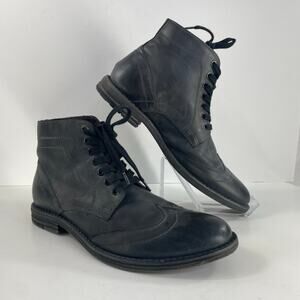 Roan Boots Wingtip Leather Victorian Laced Mens Sz 9.5 Granny Steampunk